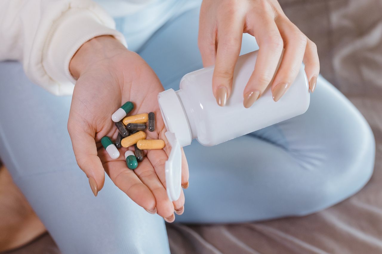 pouring medicine 